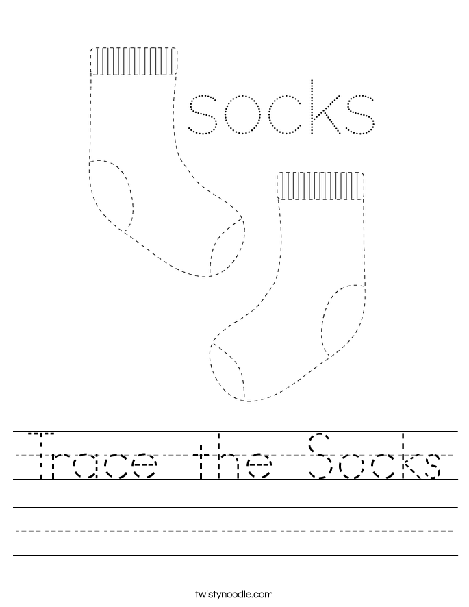 Trace the Socks Worksheet