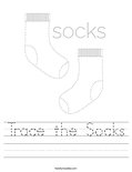 Trace the Socks Worksheet