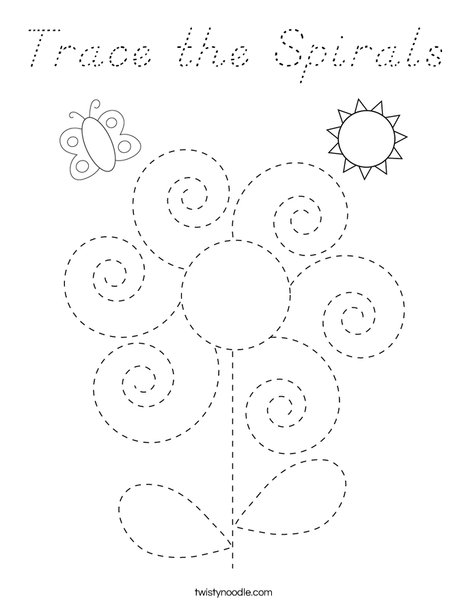 Trace the Spirals Coloring Page