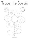 Trace the Spirals Coloring Page