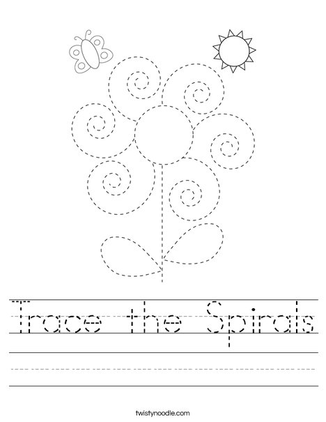 Trace the Spirals Worksheet