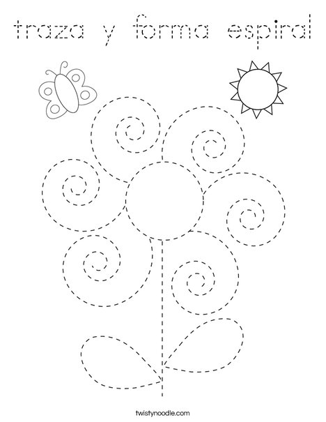 Trace the Spirals Coloring Page