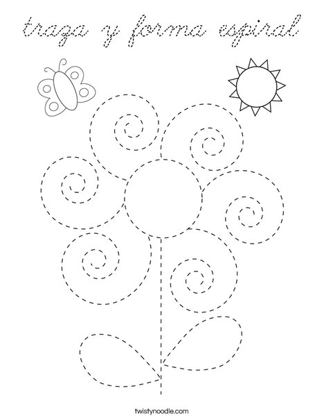 Trace the Spirals Coloring Page