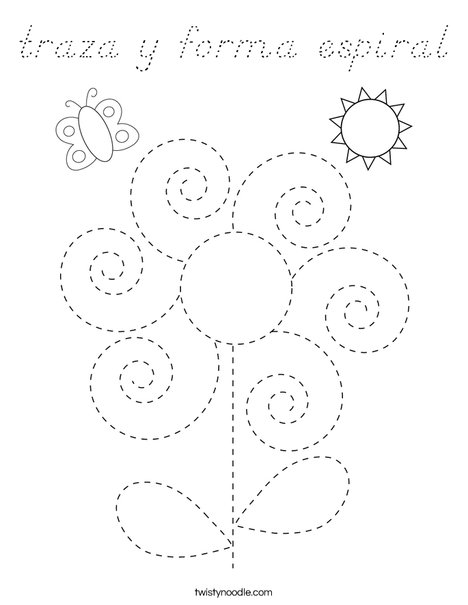 Trace the Spirals Coloring Page
