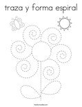 traza y forma espiral Coloring Page
