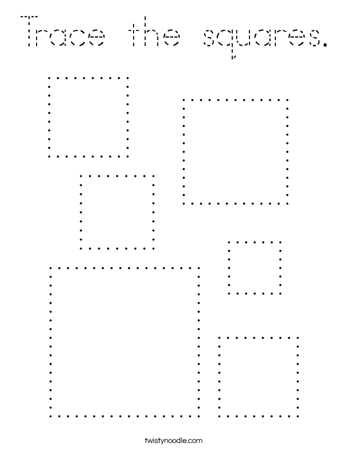 Trace the squares. Coloring Page
