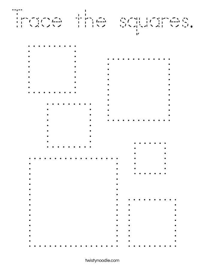Trace The Squares Coloring Page Tracing Twisty Noodle Trace The Squares Coloring Page Tracing Twisty Noodle