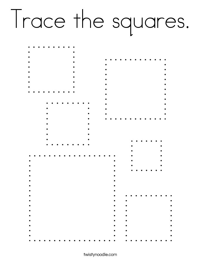 Trace the squares. Coloring Page