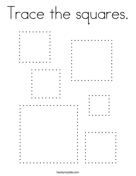 Trace the squares. Coloring Page