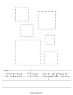 Trace the squares Handwriting Sheet