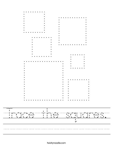 Trace the squares. Worksheet
