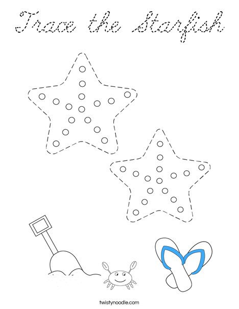 Trace the Starfish Coloring Page