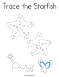 Trace the Starfish Coloring Page