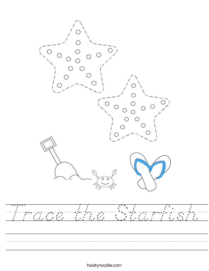 Trace the Starfish Worksheet