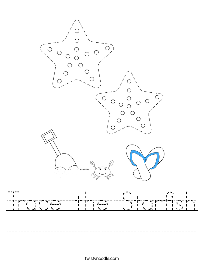 Trace the Starfish Worksheet