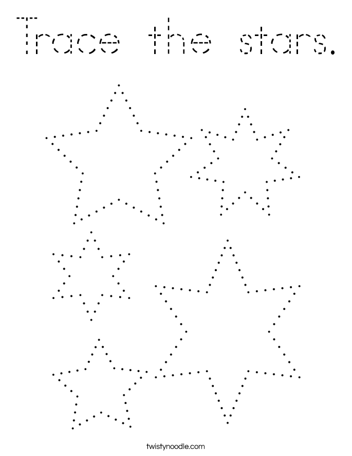 Trace the stars. Coloring Page