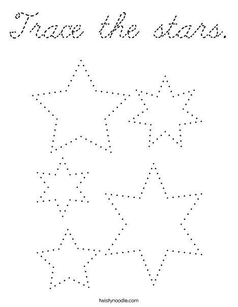Trace the stars. Coloring Page