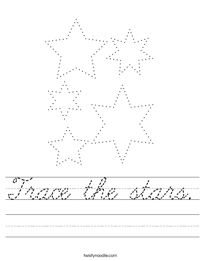 Trace the stars. Worksheet