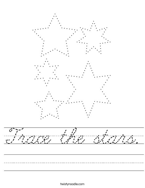 Trace the stars. Worksheet