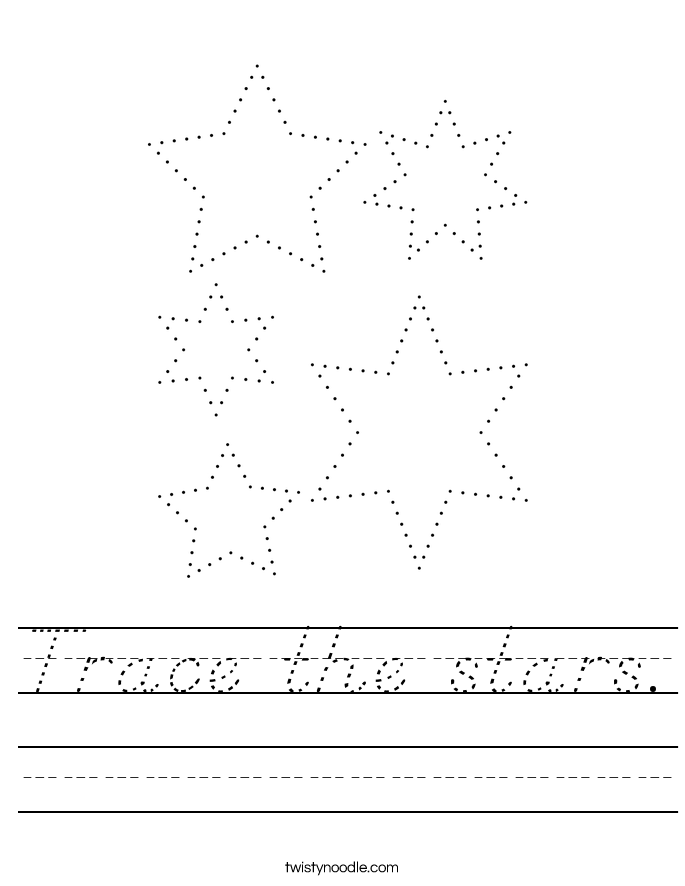 Trace the stars. Worksheet