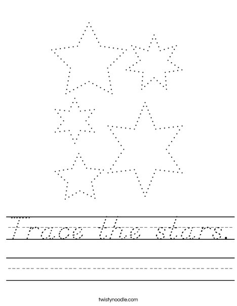 Trace the stars. Worksheet