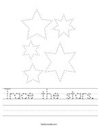 Trace the stars Handwriting Sheet