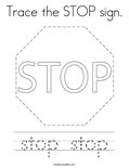 Trace the STOP sign. Coloring Page