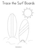 Trace the Surf Boards Coloring Page