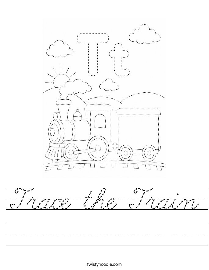 Trace the Train Worksheet