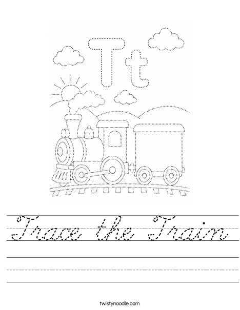Trace the Train Worksheet