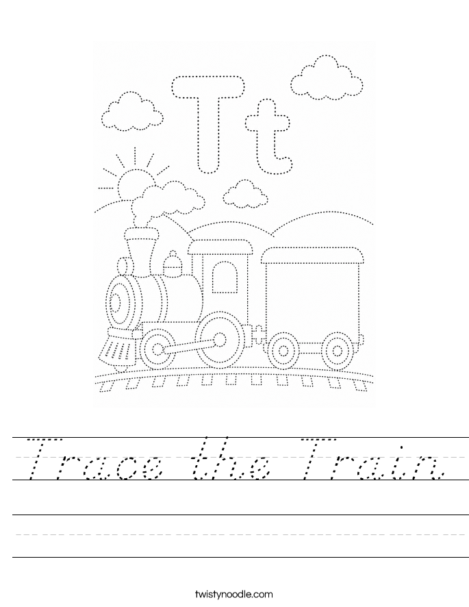 Trace the Train Worksheet