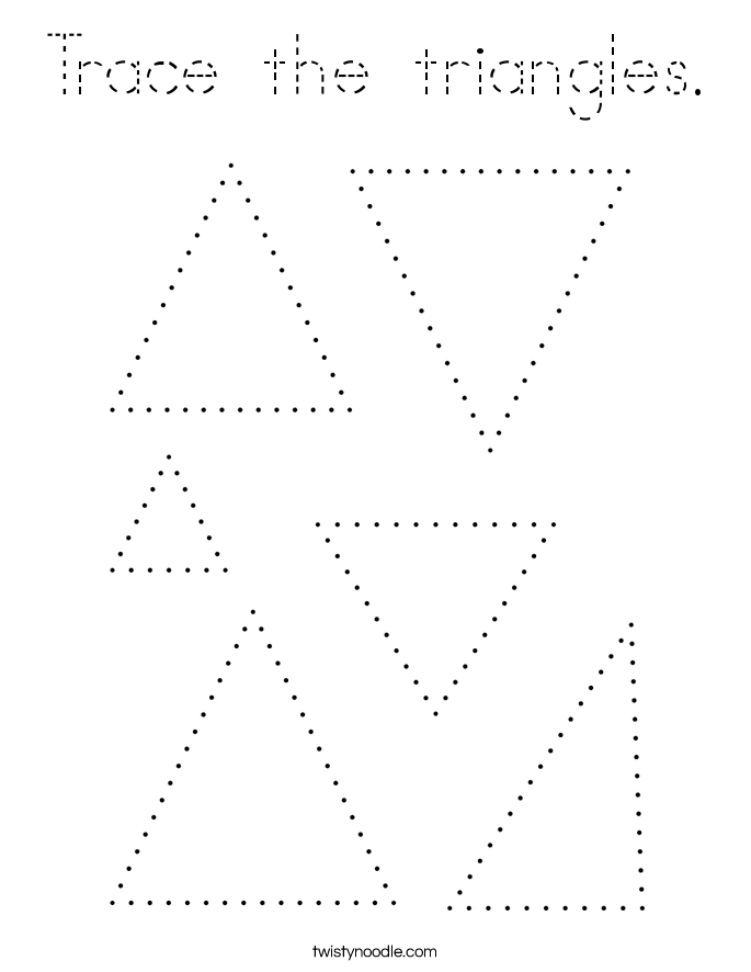 Trace the triangles. Coloring Page