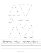 Trace the triangles Handwriting Sheet