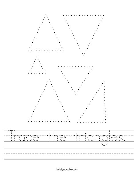 Trace the triangles. Worksheet