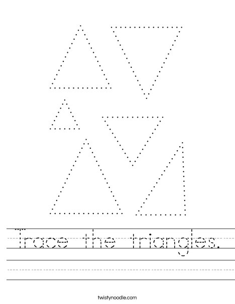trace the triangles worksheet twisty noodle