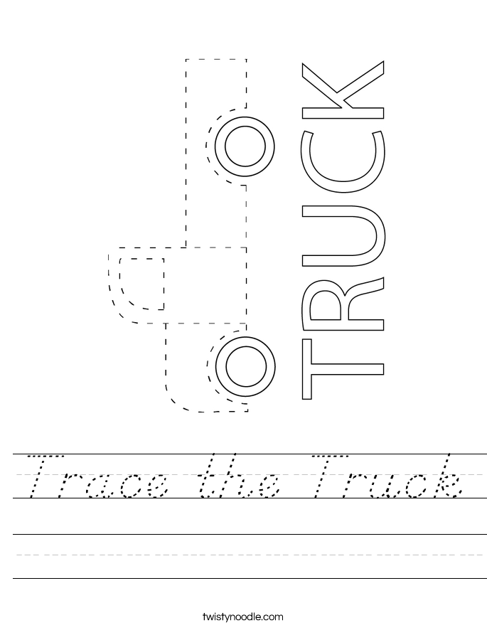 Trace the Truck Worksheet