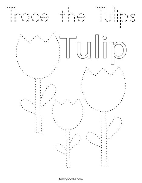 Trace the Tulips Coloring Page