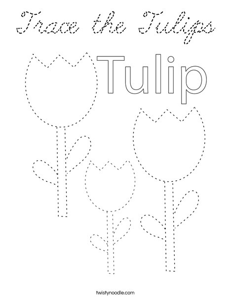Trace the Tulips Coloring Page