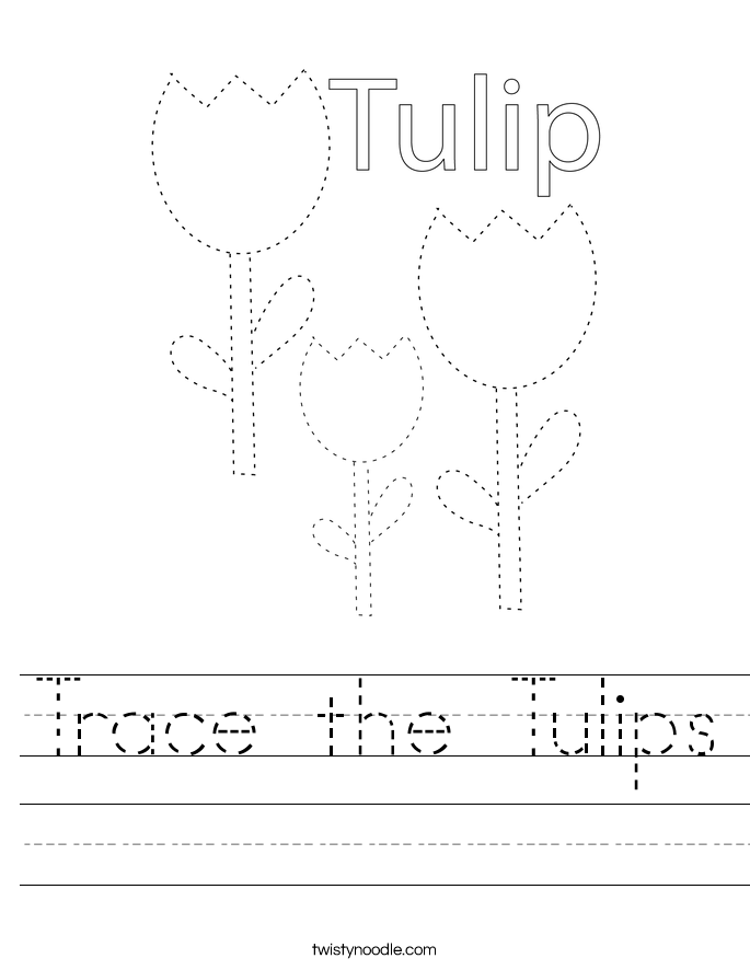 Trace the Tulips Worksheet