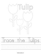 Trace the Tulips Handwriting Sheet