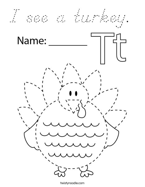 Trace the Turkey Coloring Page