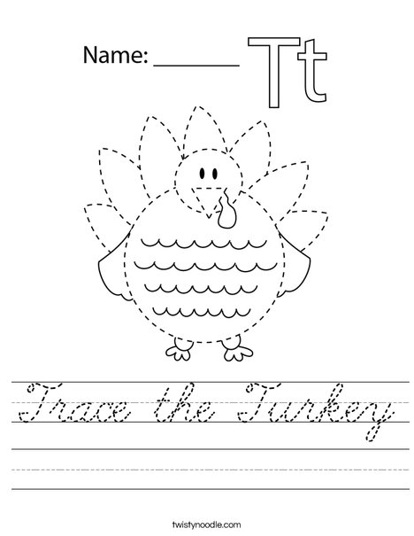 Trace the Turkey Worksheet
