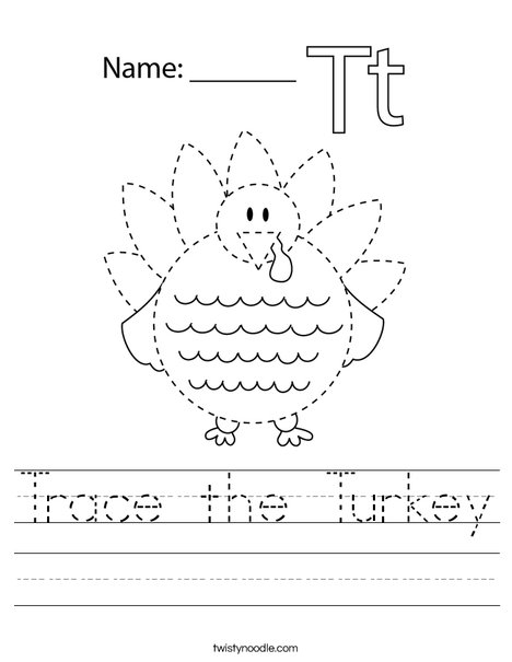 Trace the Turkey Worksheet