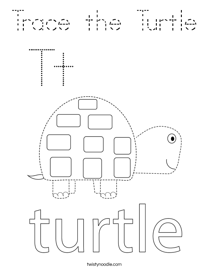Trace the Turtle Coloring Page