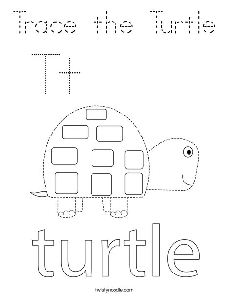 Trace the Turtle Coloring Page