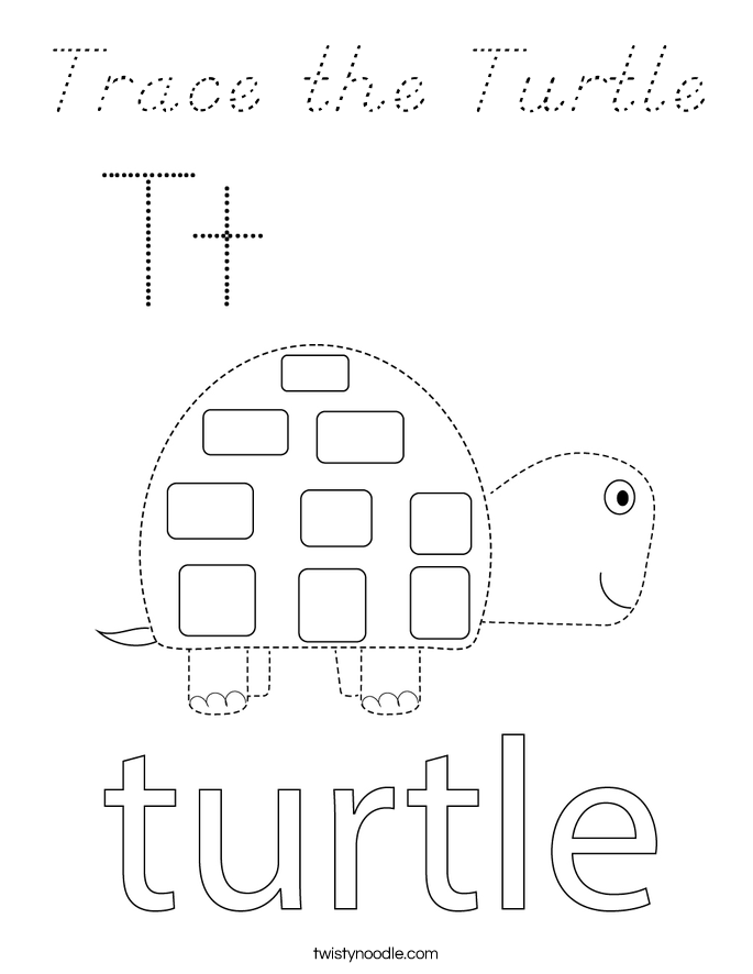 Trace the Turtle Coloring Page