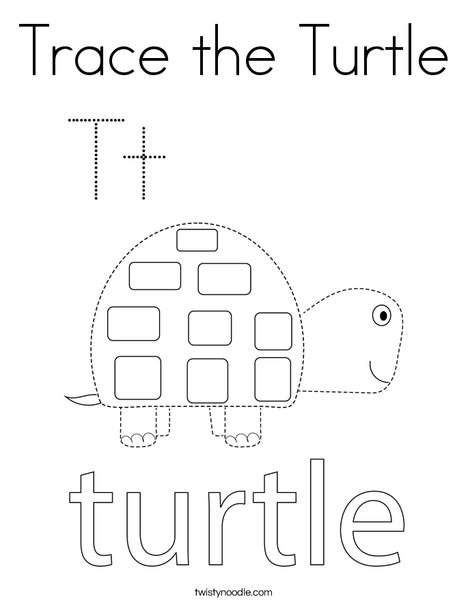 Trace the Turtle Coloring Page