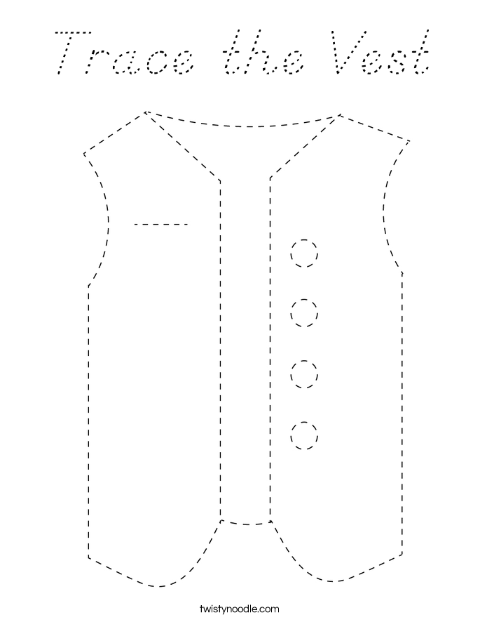 Trace the Vest Coloring Page