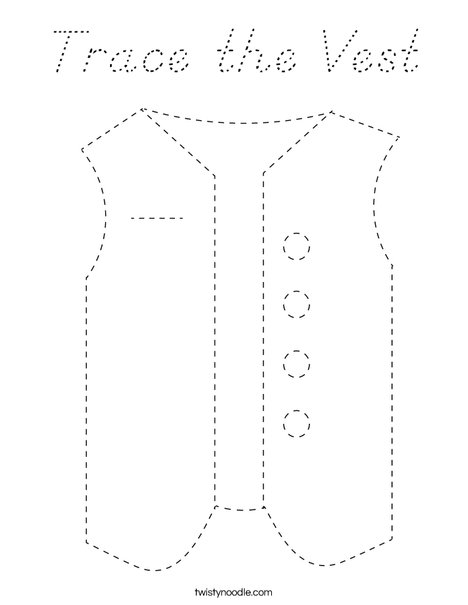 Trace the Vest Coloring Page