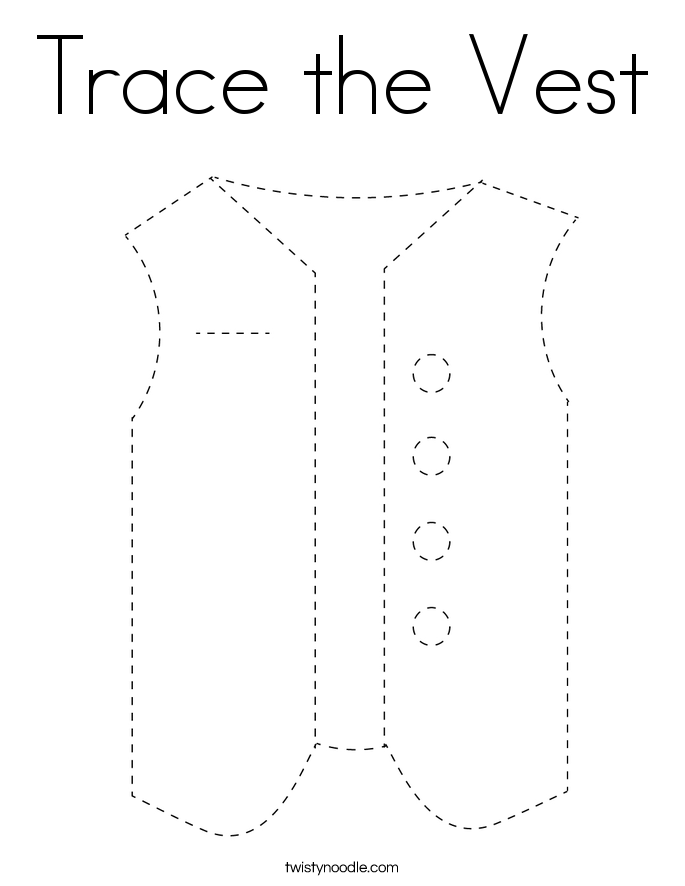 Trace the Vest Coloring Page